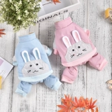 Собака четвероногой кроличья одежда осень и зимняя одежда плюшевая Померанская маленькая и средняя собака теплое хлопковое пальто домашнее пальто плюс бархатная ветра