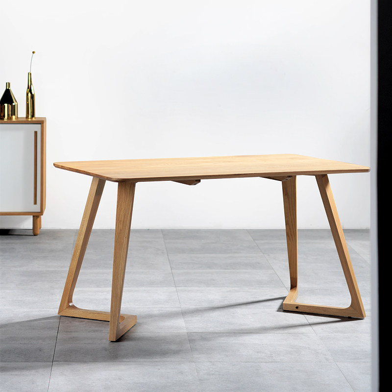 Solid wood dining table Nordic dining table solid wood small apartment dining table and chair combination modern minimalist household rectangular table