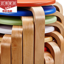 Round stool plastic chair small bench Net red restaurant equal chair thick solid wood small round stool table high bench bench