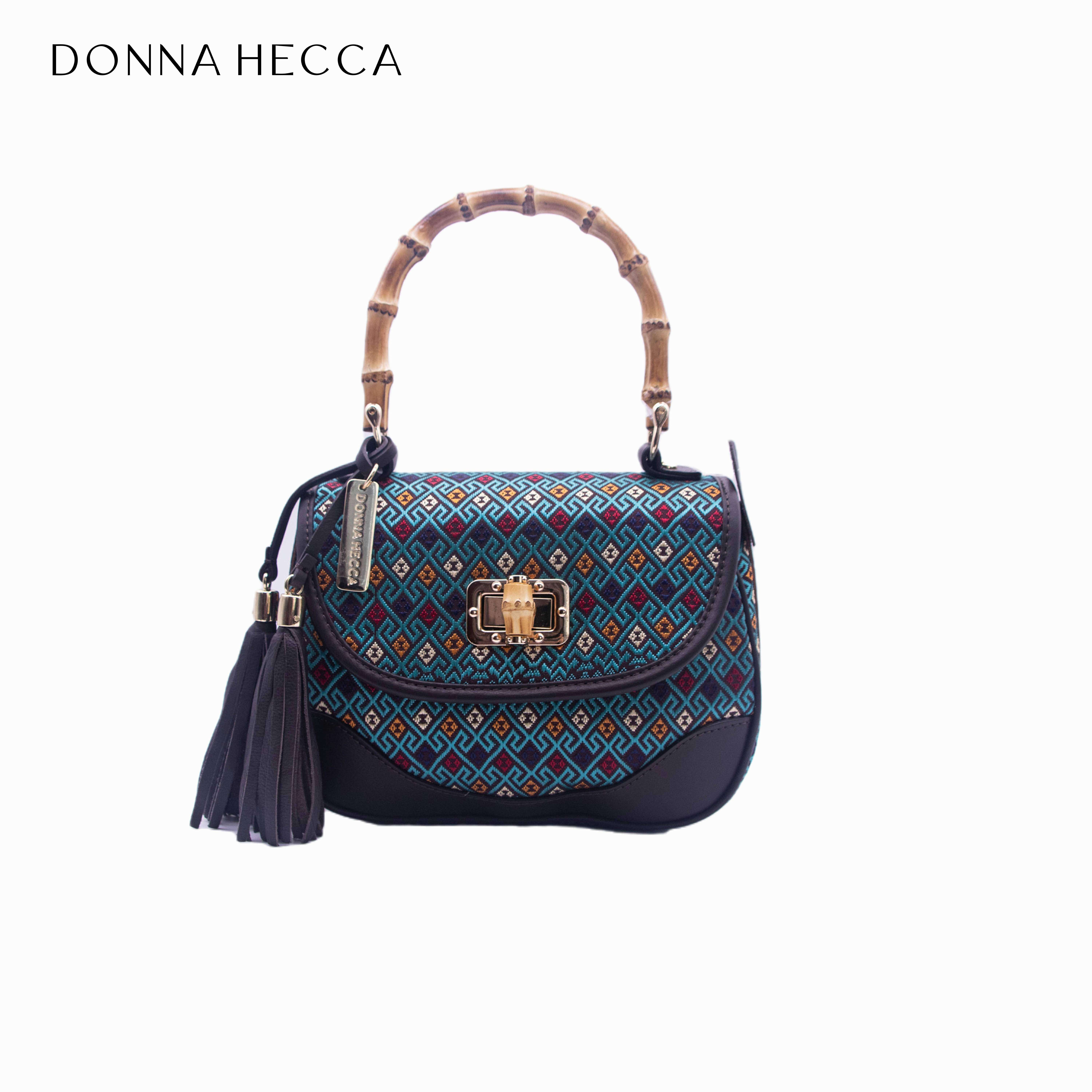 Jin Zhuang brocade DONNA HECCA Duna Heka Zhuang brocade bamboo handbag