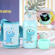 Ruihui Ocean intelligent temperature measurement cute Childrens thermos cup with straw dual-use primary school baby male and female pass