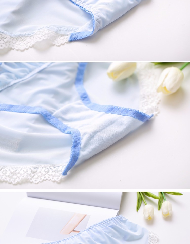 Đồ lót Nhật nhỏ voan mỏng hình tam giác mỏng không có vòng ngực bằng thép set đồ dễ thương cho bé gái mùa hè gợi cảm đồ lót calvin klein nữ chính hãng