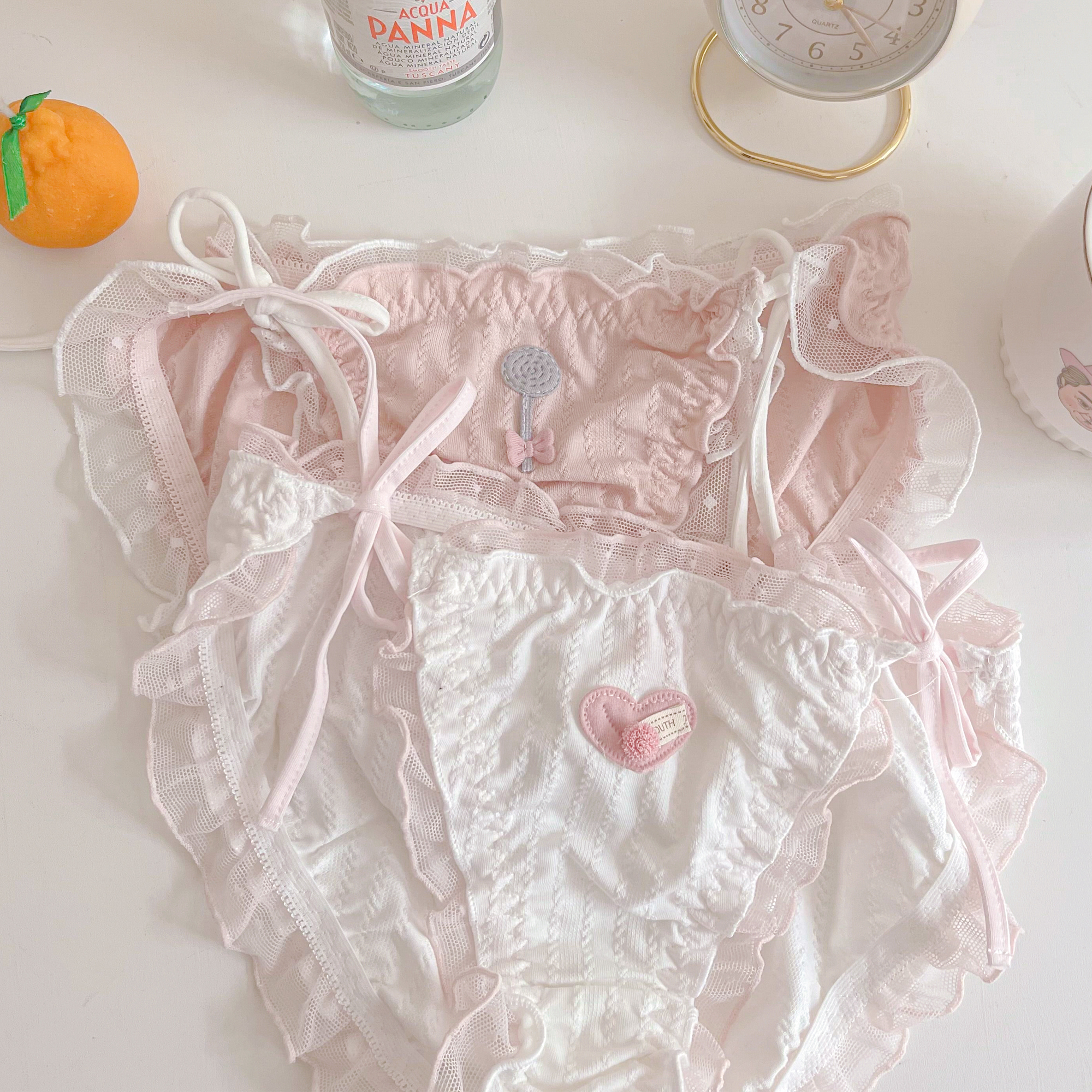 Panties Cute Pure Desire Little Fresh Cartoon Printed Teenage Girl Triangle Pants Low Waist Net Yarn Skirt Sexy Lace