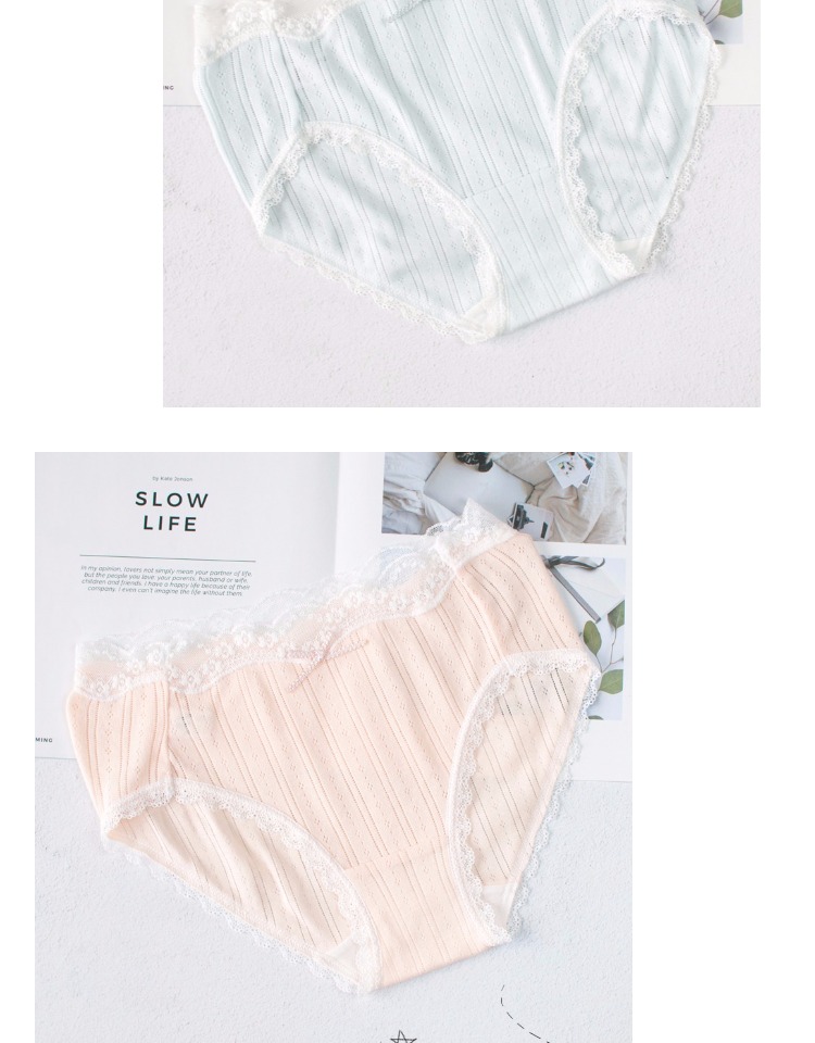 Mềm mại Nhật Bản jacquard tinh khiết cotton đồ lót ren bên thoải mái túi hông cao eo lớn kích thước ít lady tươi màu rắn - Nam giới quan sip nam