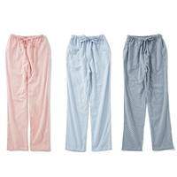 Mu Cangzi Quần Pyjama Nhật Bản Quần cotton của phụ nữ Sanding Home Quần sống Quần mùa xuân và mùa thu Quần lỏng bên ngoài Mặc quần âu quần kaki nam ống đứng