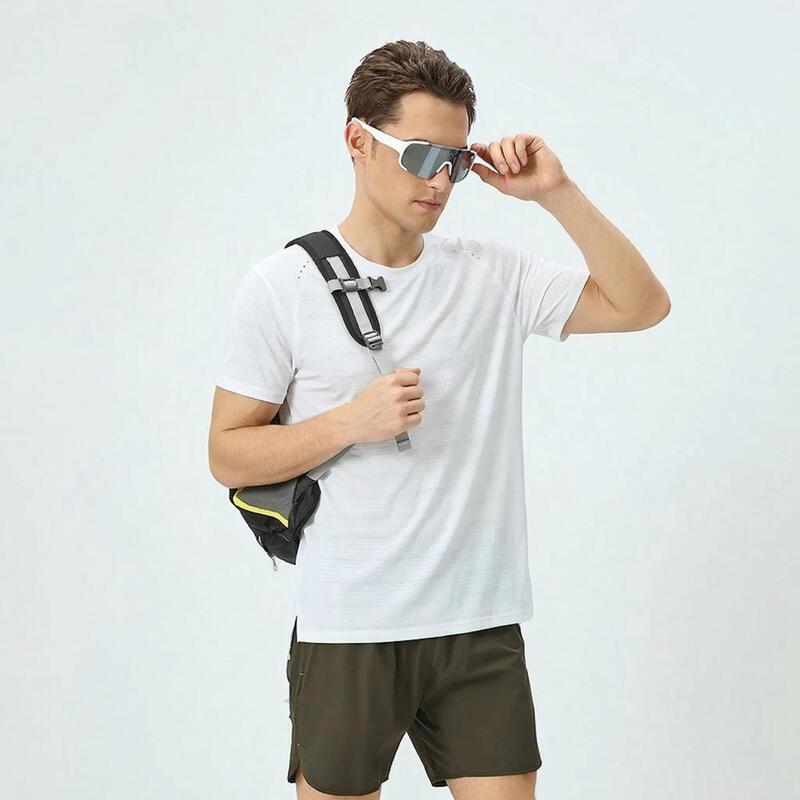 Lulu Outdoor Men's Cool Quick-Drying Sports Casual Short-Sleeved T-Shirt Breathable Running Fitness Mountaineering Top
