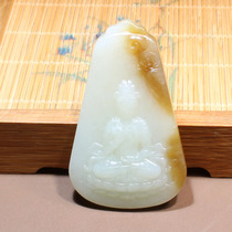Browse the screen Dialect Hetian Jade Boutique Grade Xinjiang Qiemo Sugar White Jade Pursuing All Living Beings Avalokitesvara Pendant N