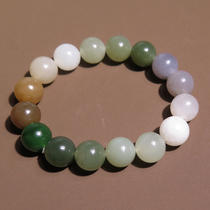 Pick up Dialect Hotan Jade Boutique Xinjiang Qinghai Russian Hotan Jade Multi-treasure Colorful Versatile 12mm Bracelet X5