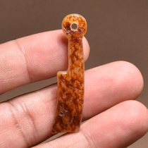 Dialect Hetian Jade Boutique Features Xinjiang Old Mature Crispy Yellow Qin Skin White Jade Seed Material Antique Knife Coin Pendant A1