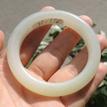 Hi Fantian Dialect Hetian Jade Features Qinghai Material Laokeng Material White Jade Emerald Inner Diameter Card 56mm Formal Bracelet R2