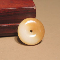 Shocking dialect brand special offer Hetian jade Xinjiang delicate and finished sugar white jade safety buckle pendant h0