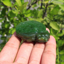 Crazy dialect and Hetian jade treasure features Russian old pit two-color material jasper basalt pendant N3