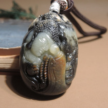 The dialect and Tian jade are high-quality three-color Russian seed material yellow Qin leather black and white Guanyin enlightenment hand piece h7