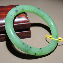 Qianma Dialect High-quality Hetian Jade Recommended Russian Material Laokeng Jasper Fruit Green Inner Diameter 54mm Exquisite Bracelet S2