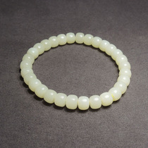 Hot dialect Hetian jade boutique features warm and smooth yellow mouth card 7mm old-style bead bracelet R1