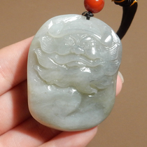 Dialect and Hetian jade boutique rare artistic conception blue and white seed material black and white beautifully carved Guan Gong pendant R8