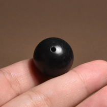 Dialect Hetian jade boutique wearable grade Xinjiang jet black ink jade seed material 20mm round bead bracelet pendant A1