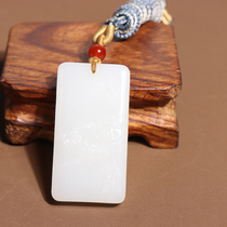 Dialect high-quality Hetian jade wearable grade Xinjiang Qiemo suet white jade business is booming brand pendant pendant O2