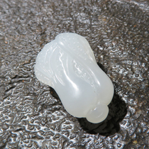 Qianma dialect brand Hetian jade special offer Qinghai material white jade warm and delicate Baicai Jade pendant pendant w2