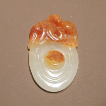Shocking dialect quality Hetian jade Xinjiang characteristic old mature pigeon blood red Qin white jade seed material Ruyi pendant pendant h0