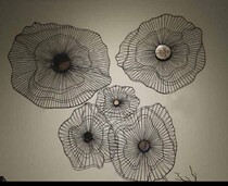 Wrought lotus leaf wall hanging decoration restaurant hotel Lotus wall decoration living room soft decoration background wall decoration