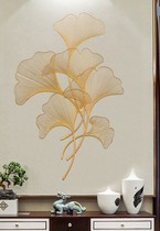 Iron ginkgo biloba wall hanging restaurant hotel lobby wall decoration hanging wall decoration living room soft decoration on the background wall