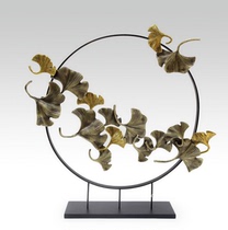 Metal wrought ornaments Ginkgo biloba art sculpture hotel lobby restaurant bar Villa sample office soft decorations