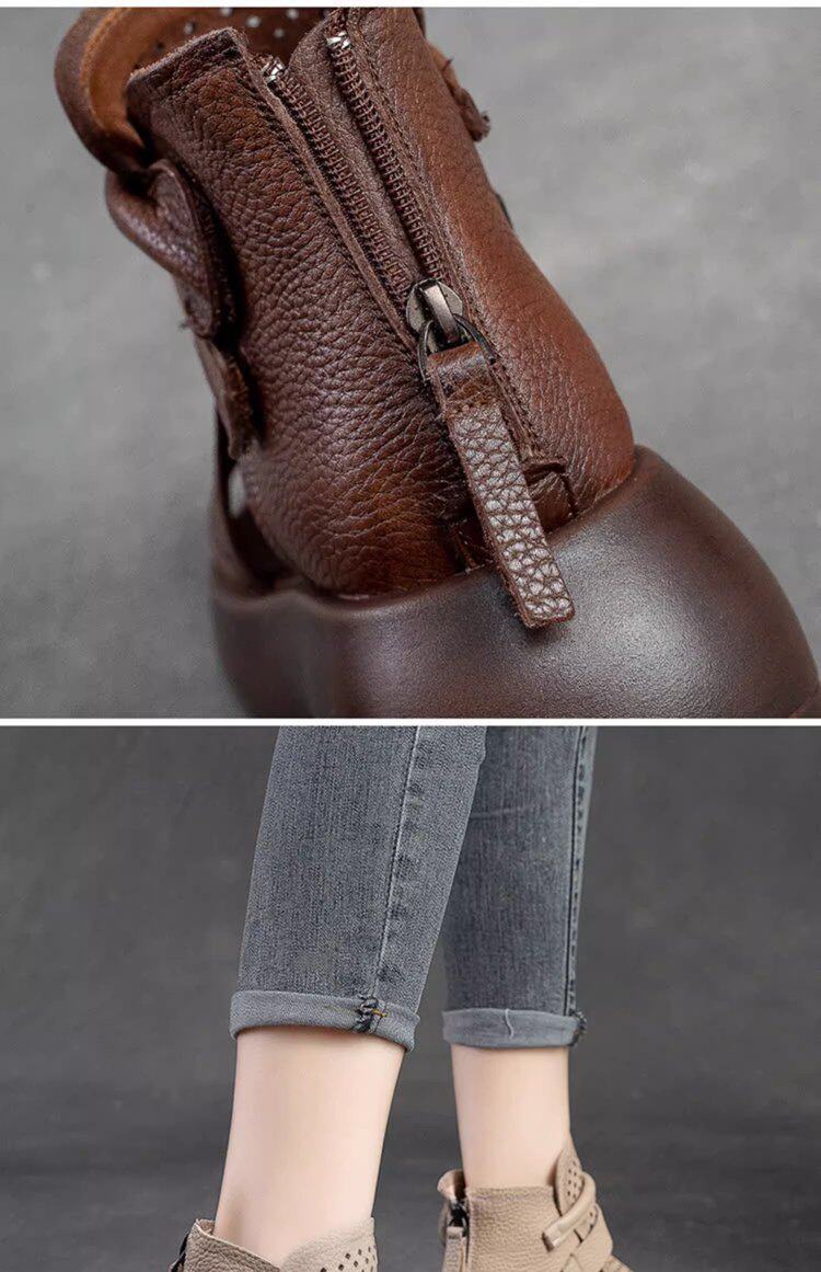 Sandalias Romanas De Cuero Para Mujer Con Plataforma Y Tacón_voghion.com