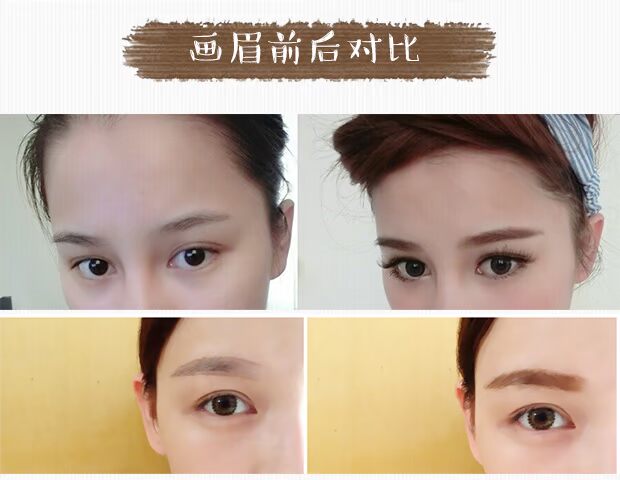 Hàn Quốc saem tươi hai đầu tự động xoay bút chì lông mày không thấm nước và mồ hôi không đánh dấu lâu dài - Bút chì lông mày / Bột / Stick chì kẻ chân mày