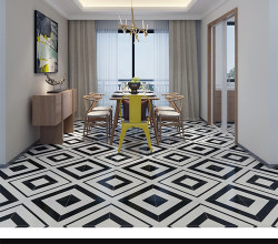 Nordic black and white geometric tiles indoor antique tiles 600 bathroom anti-slip balcony wall tiles and floor tiles