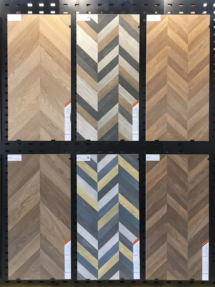 Wood-print antique brick character fish bone wood-print brick 600 x 1200 imitation solid wood living room bedroom floor tile cafe