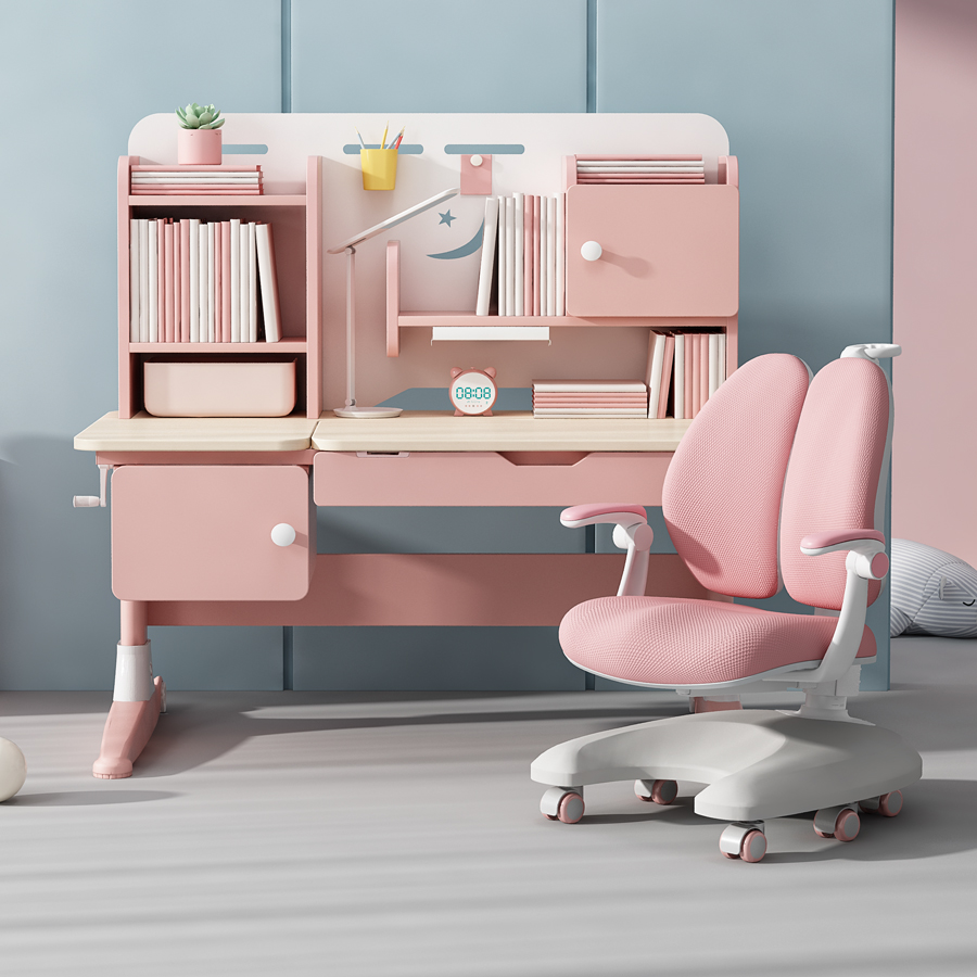 Haoxuan Lijia Children Study Table Solid Wood Desk Students' Home With Book Table And Chairs Suit Lifting Class Table And Chairs
