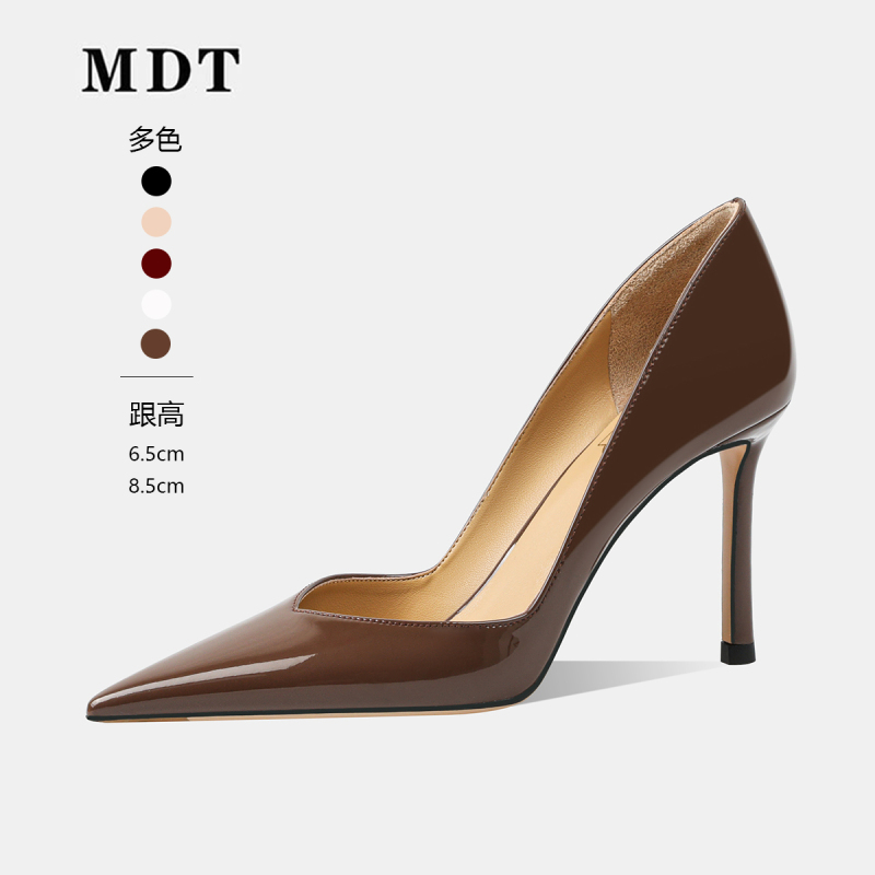 2026 New Elegant High-Heeled Shoes for Women, Stiletto Heels, Sexy Black Stewardess Professional Commuting Patent Leather Shoes