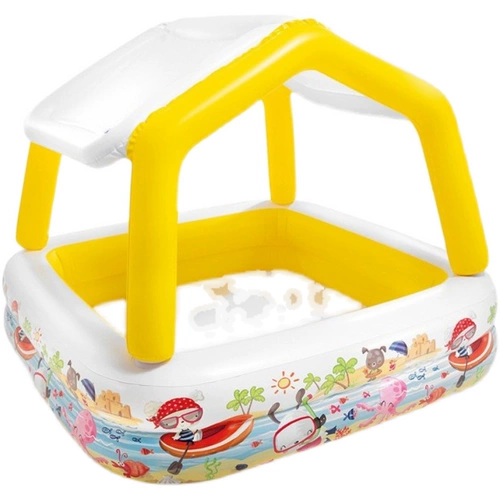 Intex, квадратный бассейн, детский надувной замок, солнцезащитный крем, средство для принятия ванны, игрушка, увеличенная толщина