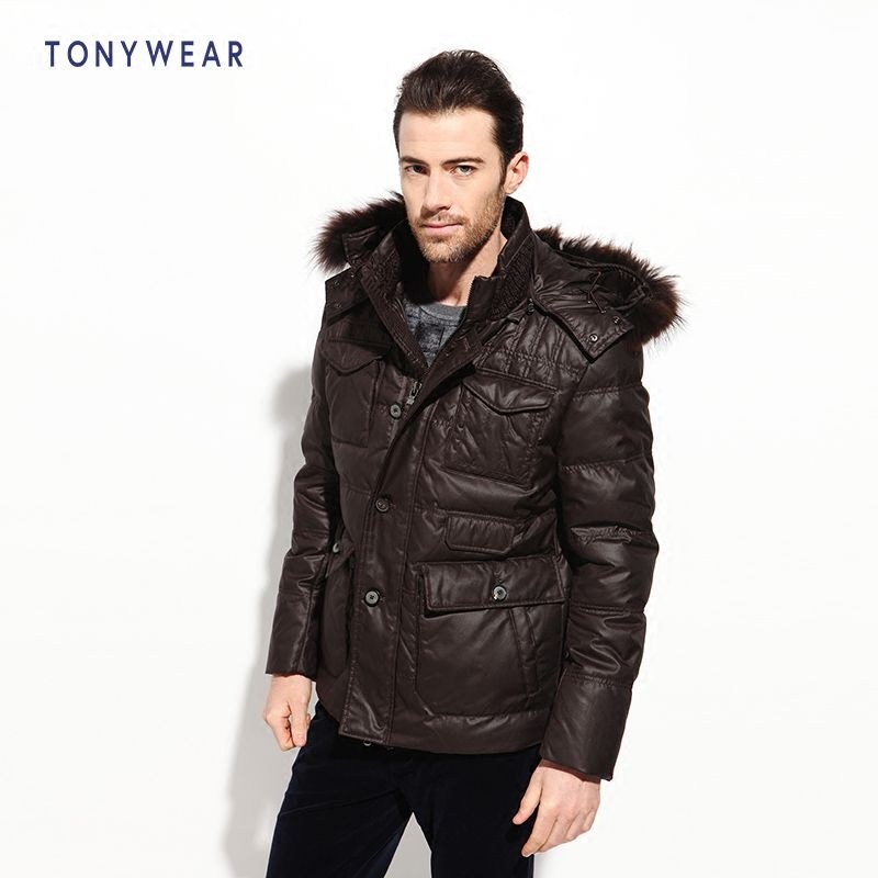 TONY WEAR 汤尼威尔 可脱卸帽带毛领 中老年男士羽绒服 天猫优惠券折后￥289包邮（￥389-100）2色可选