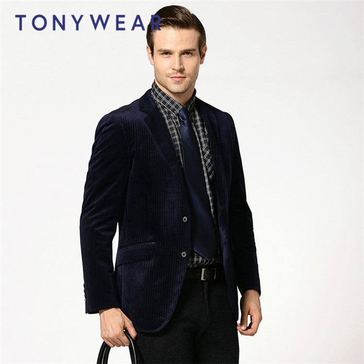 TONY WEAR 汤尼威尔 男式商务休闲提花丝绒西装 外套 天猫优惠券折后￥159包邮（￥209-50）