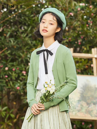 Semir, трикотажный приятный телу весенний цветной свитер, тонкий кардиган, тренд сезона