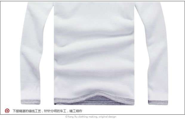 Mùa đông thanh niên nam mỏng cộng với nhung dày ấm trắng đồ lót đứng cổ áo cotton cơ thể mùa thu áo khoác mặc áo thun dài tay đẹp