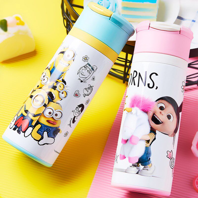 Minions Original Stainless Steel Vacuum Insulation Cup Portable Mini Cartoon Straight Body Cup Leak-proof and Drop-proof Water Cup
