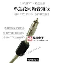 Fever subwoofer sound line SPDIF TV coaxial audio line 75 Euro 5 1 amplifier rca Lotus head 90 degrees