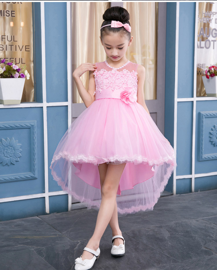Quần áo trẻ em gái trailing công chúa váy pettiskirt trang phục sàn catwalk dress máy chủ dress flower girl bridesmaid dress quần áo em bé