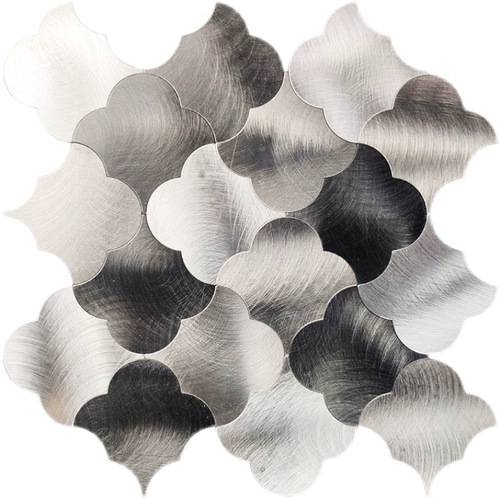 Металлическая черная самоклеющаяся мозаика на стену из нержавеющей стали