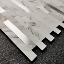 Imitation stone mosaic wall sticker Self-adhesive metal stainless steel marble Antique jazz white porcelain brick TV background wall