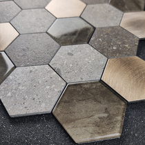 Hexagonal honeycomb wall sticker Mosaic TV background wall tile Self-adhesive bar bar kitchen bathroom brick Hexagonal brick