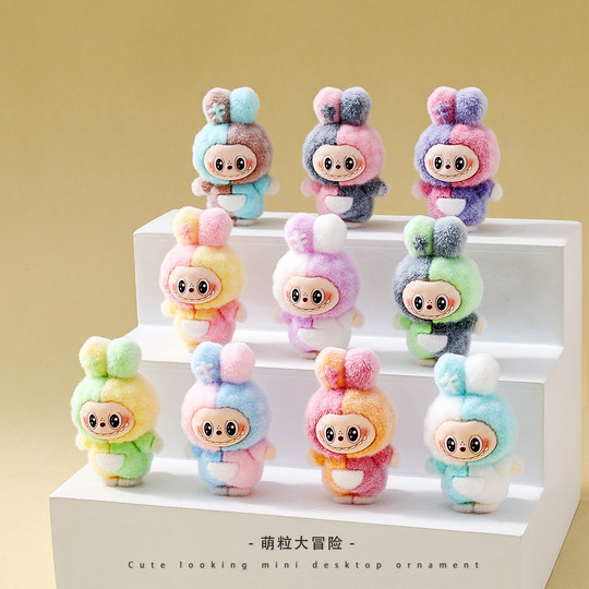 Beflocktes, kontrastfarbenes Häschen zum Selbermachen