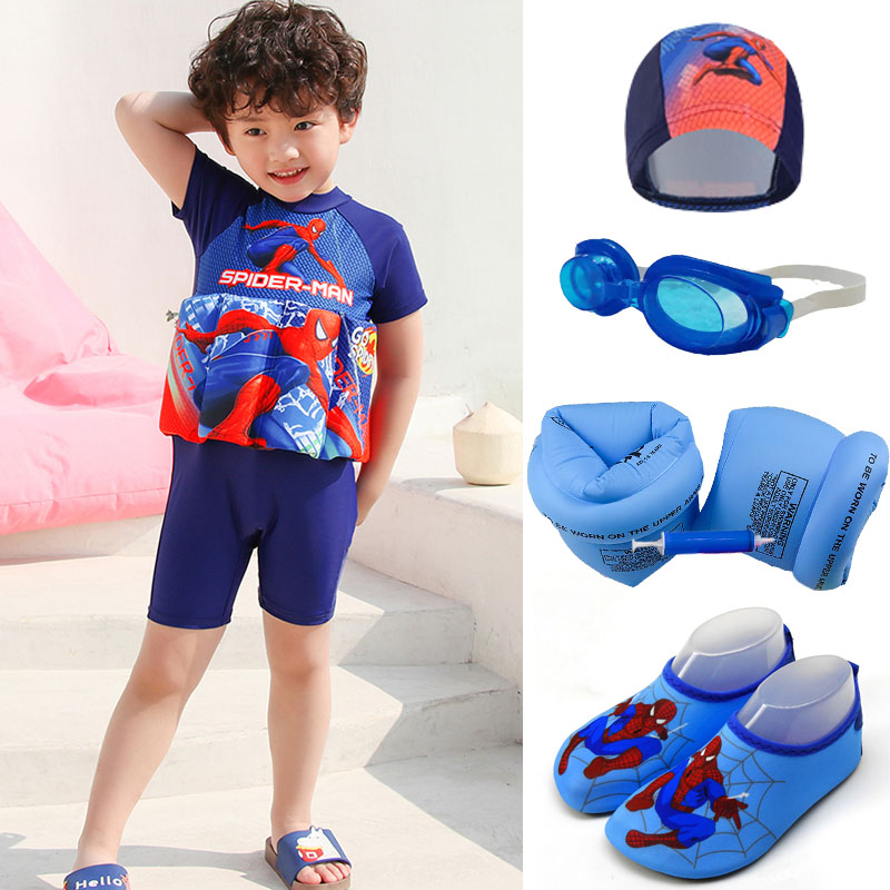 Children buoyancy swimsuit Girls sunscreen one-piece flat angle male child baby with floating quick-drying sports swimming equipment