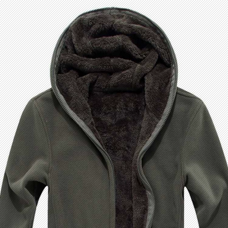 Tìm kiếm đến mùa đông áo len cardigan áo khoác nam có mũ trùm đầu cộng với nhung dày của nam giới kích thước lớn thủy triều dây kéo lỏng lẻo áo hoodie mùa đông - Thể thao lông cừu / jumper