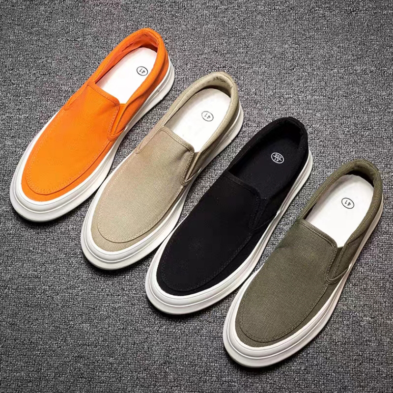 2022 new autumn canvas shoes trendy shoes Korean style trendy casual thick-soled large size slip-on shoes men's sneakers - Taobao
