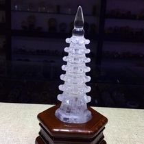 Pure natural seven-layer white crystal Wenchang Tower 110*33mm
