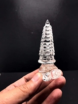 Natural White Crystal Money Turtle Wenchang Pagoda Dimensions: Height 8 5cm Width 3cm Length 4cm